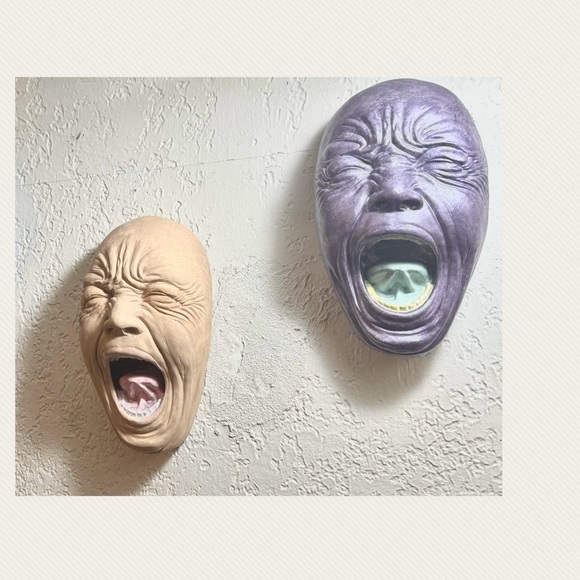 X3 (3) Screaming faces hand painted - asking price is firm - Picture 9 of 16